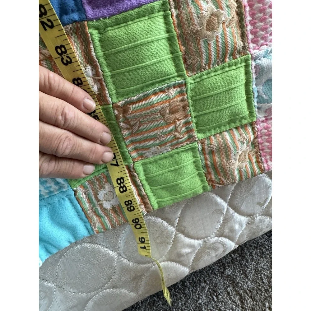 Vintage Quilt Polyester Patchwork 83 X 90